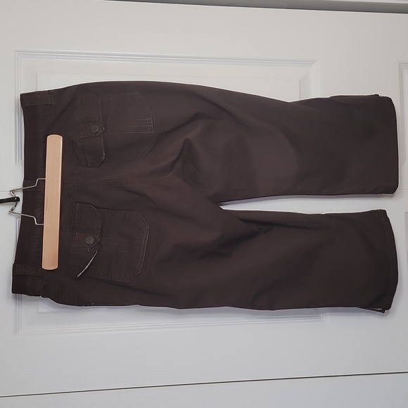 Lee Easy Fit Capris Pedal Pusher Pants Brown Women's Medium Stretch Waist - Picture 3 of 15